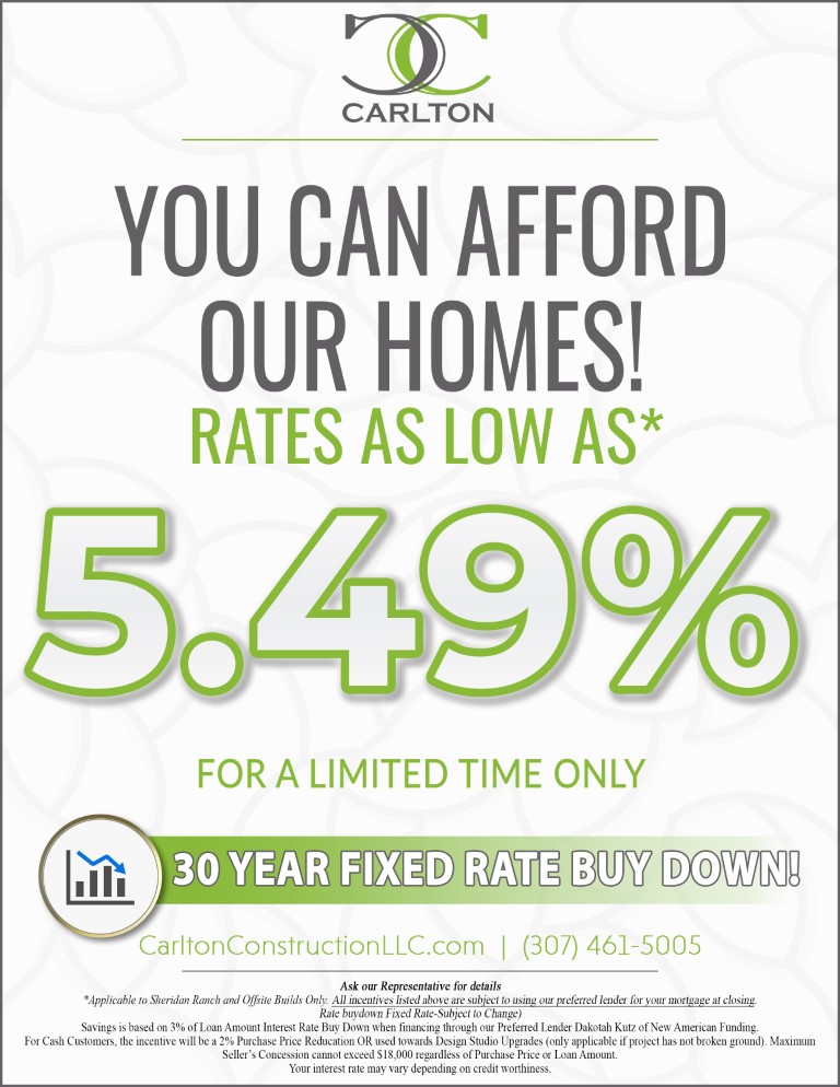 Incentive Rate Buydown 2025 5.49 Carlton Construction